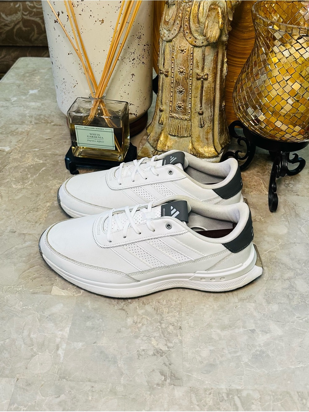 Men’s Adidas S2G SL Leather 24 Spikeless Golf Shoes Cloud White Size 10US